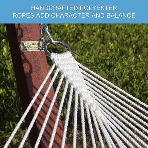 أرجوحة Lazy Daze Hammocks بطول 12 قدمًا من القماش المبطن المزدوج مع قضبان موزعة ووسادة قابلة للفصل، أرجوحة لشخصين للفناء الخارجي بجانب حمام السباحة، سعة وزن 450 رطل، شيفرون أزرق in Kuwait