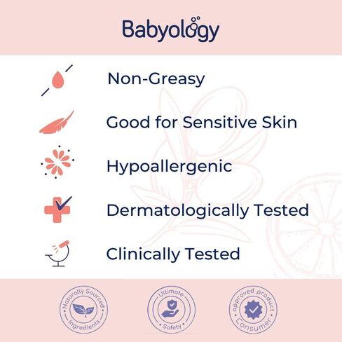 Babyology - 100% Edible Ingredients - Organic Baby Lotion - Clinically Tested - Calming & Rich Moisture for Sensitive Skin - Daily Care - Non-scented (13.5 Fl Oz (Pack of 2)) in Kuwait