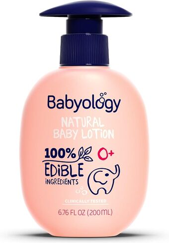 Babyology - 100% Edible Ingredients - Organic Baby Lotion - Clinically Tested - Calming & Rich Moisture for Sensitive Skin - Daily Care - Non-scented (13.5 Fl Oz (Pack of 2)) in Kuwait