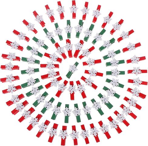 100 قطعة مشابك خشبية ندفة الثلج، مشابك صغيرة خشبية طبيعية للصور الوثاق دبوس الغسيل in Kuwait