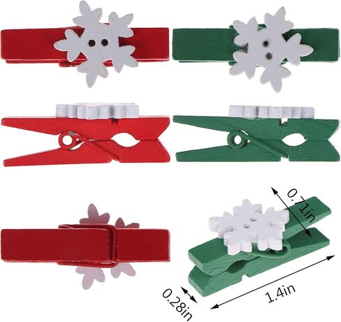 100 قطعة مشابك خشبية ندفة الثلج، مشابك صغيرة خشبية طبيعية للصور الوثاق دبوس الغسيل in Kuwait