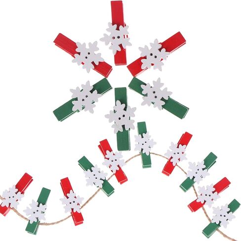 100 قطعة مشابك خشبية ندفة الثلج، مشابك صغيرة خشبية طبيعية للصور الوثاق دبوس الغسيل in Kuwait