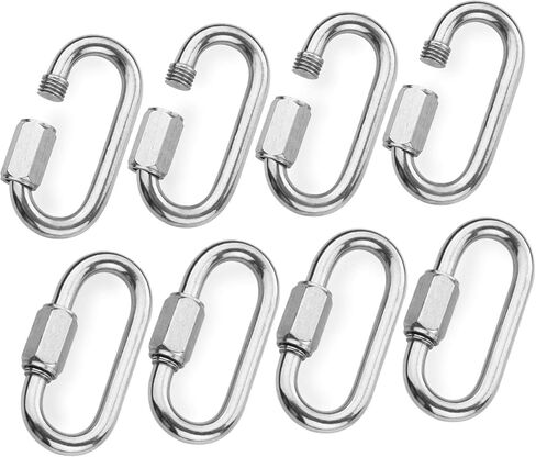 STARVAST M7 Quick Link Oval Carabiner 8pcs 7mm Quick Links Chain Connector Locking Carabiner Clip for Outdoor (Shade Sails) and Indoor Equipment (Chandelier) in Kuwait