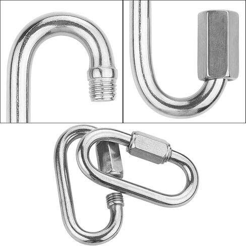 STARVAST M7 Quick Link Oval Carabiner 8pcs 7mm Quick Links Chain Connector Locking Carabiner Clip for Outdoor (Shade Sails) and Indoor Equipment (Chandelier) in Kuwait