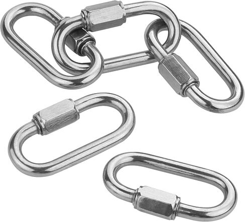 STARVAST M7 Quick Link Oval Carabiner 8pcs 7mm Quick Links Chain Connector Locking Carabiner Clip for Outdoor (Shade Sails) and Indoor Equipment (Chandelier) in Kuwait