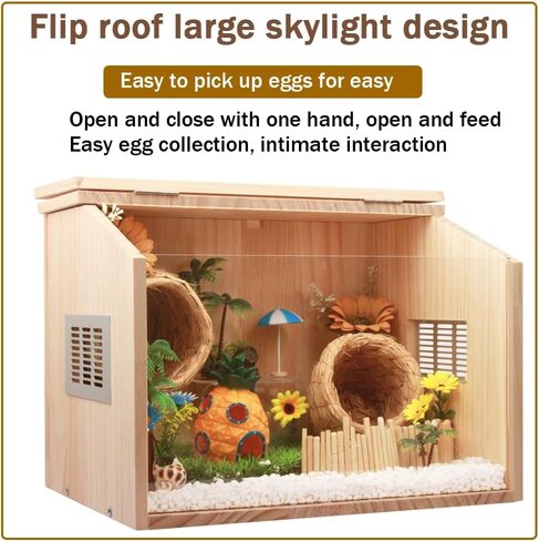 قفص هامستر NENHEIONI خشبي مقاس 15.7 × 11.8 × 11.8 بوصة، أقفاص خنازير غينيا، للفئران الهامستر الجربوع والليمون ديغوس أو غيرها من الحيوانات الأليفة صغيرة الحجم (المنتج لا يشمل الديكور الداخلي) in Kuwait