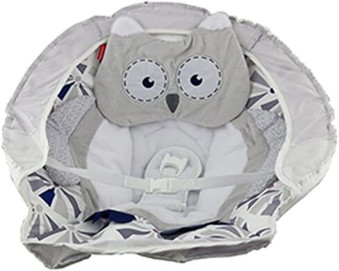 قطعة بديلة من Ele Toys لبومة Fisher-Price Love You 2 في 1 الفاخرة Cradle 'n Swing مع Smart Connect - FLG83 ~ وسادة غطاء مقعد متأرجح بديلة من القطيفة ~ طباعة بومة، أزرق، رمادي، أبيض، 14.0 أونصة in Kuwait