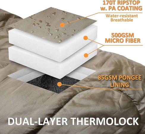 RIOYALO 0 Degree Sleeping Bags for Adults Cold Weather | Big and Tall 4 Season Winter Camping Sleeping Bag w. Compression Sack for Youth Hiking Backpacking | Portable Waterproof | XL Up to 6 ft 10 in in Kuwait