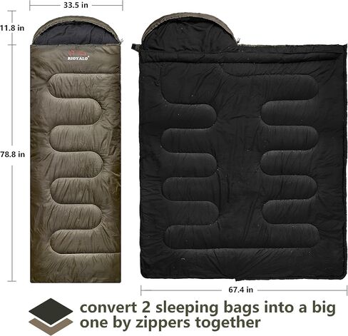 RIOYALO 0 Degree Sleeping Bags for Adults Cold Weather | Big and Tall 4 Season Winter Camping Sleeping Bag w. Compression Sack for Youth Hiking Backpacking | Portable Waterproof | XL Up to 6 ft 10 in in Kuwait