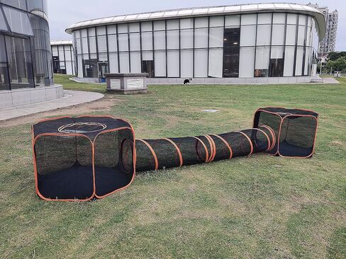 6 in 1 Pet Cat and Dog Tunnel Tent Foldable Pet Tent Outdoor Pop Up Pet Playpen Cage Fences House (Styles 1) in Kuwait