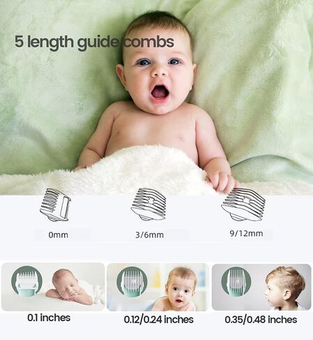 LANMODA Baby Hair Clippers, Ultra-Quiet Hair Trimmer for Toddler Children with Autism, Waterproof Rechargeable Haircut Kit for Infant Kids in Saudi Arabia