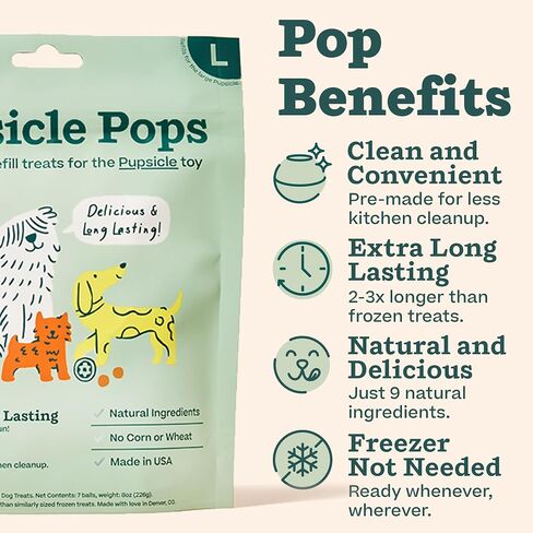 WOOF Starter Pack - Interactive Dog Toys for Boredom - Dog Treat Molds Silicone - Chicken-Flavored Healthy Treats for Dogs - Pupsicle Doggy Enrichment Toy - for Large Pups - 25-75 lbs in Kuwait