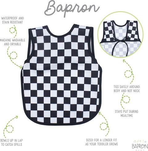 BapronBaby Desert Dinos Bapron - No Neck Tie Safer Bib for Baby & Toddler - Soft Waterproof Stain Resistant - Machine Washable - Sz Baby/Toddler 6m-3T in Saudi Arabia