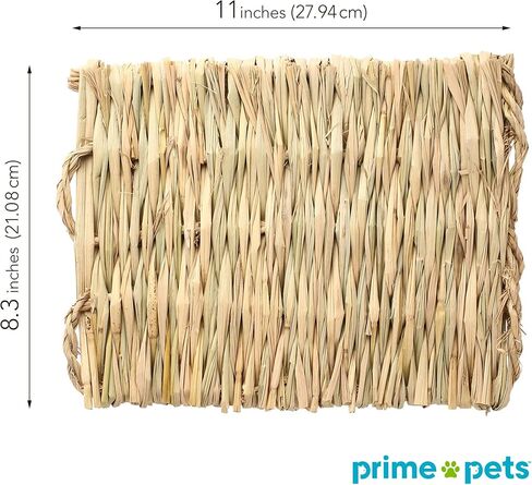 PrimePets Grass Mat for Rabbits Bunny, 3 Pack, Woven Hay Mat for Small Animals, Natural Straw Bedding Resting Cage Mat for Guinea Pig Parrot Chinchilla Hamster Rat in Kuwait