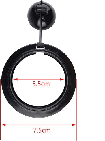 4 قطع من حلقات تغذية الأسماك من زيلردو مع كوب شفط، شكل مربع ومستدير، أسود in Kuwait