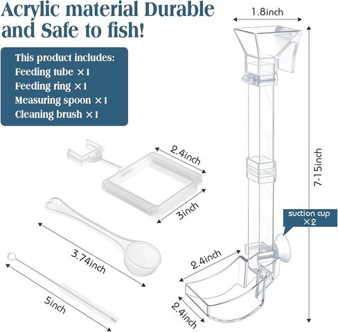 ماكسدوت مجموعة اطباق تغذية الروبيان في حوض السمك مع حلقة تغذية الاسماك وفرشاة تنظيف لتغذية الروبيان ومنع تناثر الطعام in Kuwait