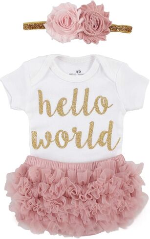 طقم ملابس داخلية لحديثي الولادة من LilPinkGoose مكون من 3 قطع من Dusty Rose للفتيات الصغيرات اللاتي يأتين إلى المنزل in Kuwait