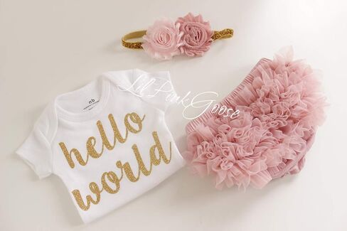 طقم ملابس داخلية لحديثي الولادة من LilPinkGoose مكون من 3 قطع من Dusty Rose للفتيات الصغيرات اللاتي يأتين إلى المنزل in Kuwait