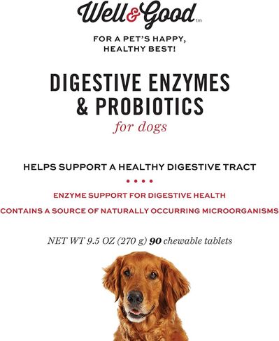 Petco Brand - Well & Good Digestive Enzymes & Probiotics Chewable Dog Tablets, 9.5 oz., Count of 90 in Kuwait