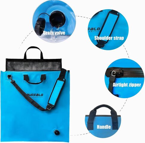 Buffalo Gear Fish Tournament Weigh in Bag for Bass Fishing, Heavy Duty Fish Bag for Caught Fish Waterproof,Leakproof,Puncture Resistant in Saudi Arabia