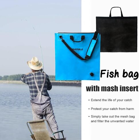 Buffalo Gear Fish Tournament Weigh in Bag for Bass Fishing, Heavy Duty Fish Bag for Caught Fish Waterproof,Leakproof,Puncture Resistant in Saudi Arabia