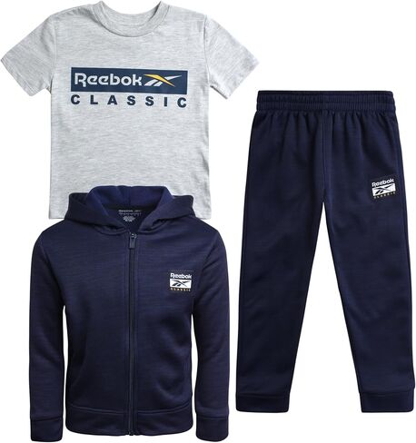 Reebok Baby Boys' Jogger Set - 3 Piece Fleece Sweatsuit Playwear Set (Size: 12M-7) in Saudi Arabia