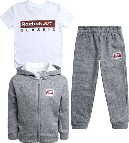 Reebok Baby Boys' Jogger Set - 3 Piece Fleece Sweatsuit Playwear Set (Size: 12M-7) in Saudi Arabia