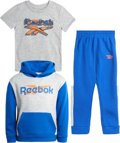 Reebok Baby Boys' Jogger Set - 3 Piece Fleece Sweatsuit Playwear Set (Size: 12M-7) in Saudi Arabia
