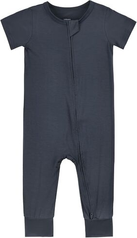 Aablexema Baby Romper Bamboo Rayon Short Sleeve Footless Pajamas 2 Way Zipper Summer Jumpsuit Outfit in Saudi Arabia