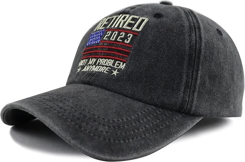 تقاعد 2023 ليست مشكلتي بعد الآن مع قبعة العلم الأمريكي، قبعة بيسبول للتقاعد مطرزة من القطن والدنيم قابلة للتعديل in Kuwait