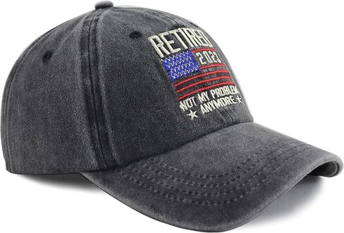 تقاعد 2023 ليست مشكلتي بعد الآن مع قبعة العلم الأمريكي، قبعة بيسبول للتقاعد مطرزة من القطن والدنيم قابلة للتعديل in Kuwait
