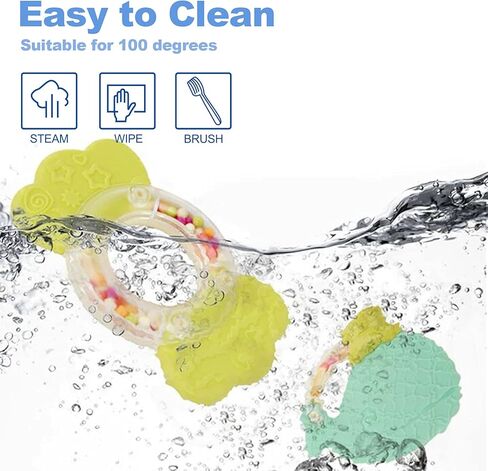 ألعاب التسنين خشخيشة للأطفال من عمر 0 ​​إلى 6 إلى 12 شهرًا، 10 قطع، مجموعة هدايا ألعاب تعليمية مبكرة للرضع للصبيان والبنات من عمر 3 إلى 6 أشهر، عضاضة ألعاب حسية لحديثي الولادة، هزاز للإمساك، خشخشة لوقت البطن مع صندوق تخزين in Kuwait