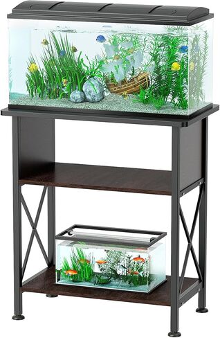 لايكيم حامل حوض سمك 20-29 جالون، مع ملحقات تخزين ملحقات الخزانة، حامل حوض سمك باطار معدني يتحمل 330 باوند، 30.7 انش × 12.6 انش × 31.5 انش in Kuwait