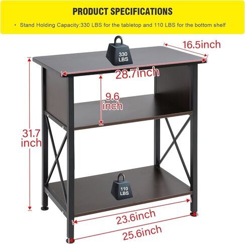 لايكيم حامل حوض سمك 20-29 جالون، مع ملحقات تخزين ملحقات الخزانة، حامل حوض سمك باطار معدني يتحمل 330 باوند، 30.7 انش × 12.6 انش × 31.5 انش in Kuwait