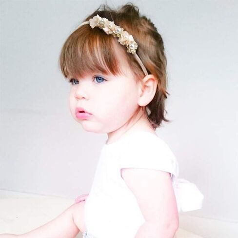 Baby Girl Nylon Headbands Flower Hair Bows Accessories-Elastic Hair Band Crown Handmade FLoral Wraps Birthday Gifts for Girls Newborn Infant Toddler 3Pcs in Saudi Arabia