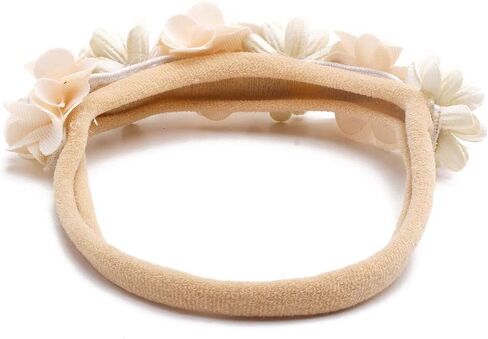 Baby Girl Nylon Headbands Flower Hair Bows Accessories-Elastic Hair Band Crown Handmade FLoral Wraps Birthday Gifts for Girls Newborn Infant Toddler 3Pcs in Saudi Arabia