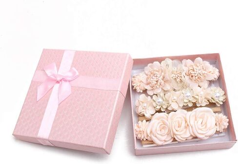 Baby Girl Nylon Headbands Flower Hair Bows Accessories-Elastic Hair Band Crown Handmade FLoral Wraps Birthday Gifts for Girls Newborn Infant Toddler 3Pcs in Saudi Arabia