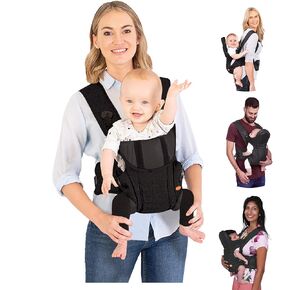 حاملة الأطفال Dreambaby Manhattan القابلة للتعديل 3 في 1 - معتمدة من IHDI صحية للورك - الأطفال حديثي الولادة حتى وزن 33 رطلاً - تناسب معظم أحجام البالغين - أسود - موديل L296 in Kuwait