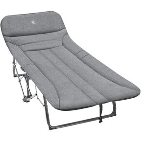 سرير تخييم عريض قابل للتعديل بـ 6 أوضاع من EVER ADVANCED للبالغين مع وسادة ناعمة، أسرة مبطنة للنوم، سرير أطفال محمول للضيوف، سرير استرخاء للاستلقاء في الداخل والخارج، بوزن 400 رطل in Kuwait