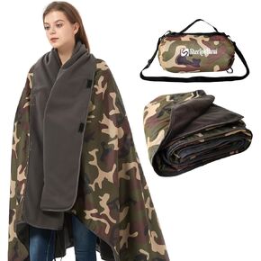 sheelokhwui Updated Stadium Blanket for Cold Weather, 4-in-1 Waterproof Large Outdoor Blanket. Warm, Windproof, Portable, Great for Sports Events, Camping, Hiking, Picnic - 82x55in., Dark Gray