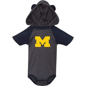 Michigan Wolverines Primary Logo Hooded Bear Ears Creeper Bodysuit