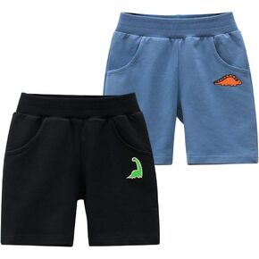 Azalquat Toddler Boys Summer Knit Shorts with Pocket, 2/3/4 Pack Baby Pull-On Soft Active Shorts