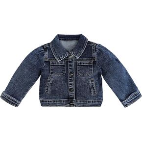 KIDSCOOL SPACE Baby Denim Jacket,Little Toddler Kids Simple Design Stretch Jean Coat