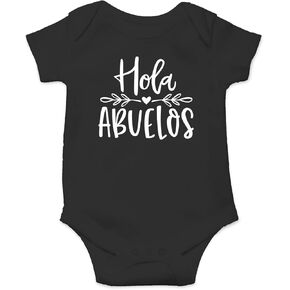 Hola Abuelos - Spanish Grandma Grandpa Mexican Hispanic - Funny Cute Infant One-Piece Baby Bodysuit