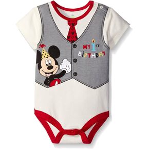 Disney baby-boys Mickey My First Birthday Creeper