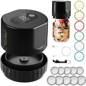 REDAFONE Electric Mason Jar Vacuum Sealer,True Bright Vacuum Sealer Kit for Mason Jars with Regular and Wide Mouth Jar Lids,Automatic Food Saver Vacuum Sealer Machine for Canning Jars in Saudi Arabia