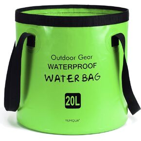 YUMQUA Collapsible Bucket 5 Gallon, Multifunctional Portable Folding Bucket Water Container Wash Basin for Camping Fishing Hiking Traveling Backpacking Outdoor Survival Gardening Car Washing in Kuwait