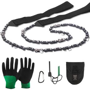 منشار جيب يدوي بحبل لقطع الاشجار (36 انش - 11 سنًا) منشار نجاة بسلك طويل مع اشعال النار وقفازات للتخييم والمشي لمسافات طويلة والصيد في الهواء الطلق معدات الطوارئ مع مقبض باراكورد in Kuwait