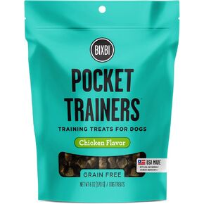 BIXBI Pocket Trainers, Chicken (6 oz, 1 Pouch) - Small Training Treats for Dogs - Low Calorie and Grain Free Dog Treats, Flavorful Pocket Size Healthy and All Natural Dog Treats