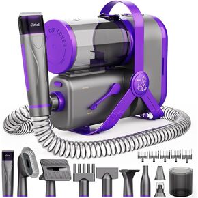 XiaZ Dog Grooming Vacuum Dryer with Clippers, 15 Kpa Dog Grooming Kit with Nail Grinder and Paw Trimmer, Hair Vacuum Groomer for Shedding Blowing Trimming Pet's Hair, 10 Pet Grooming Tools, Low-Noise in Kuwait